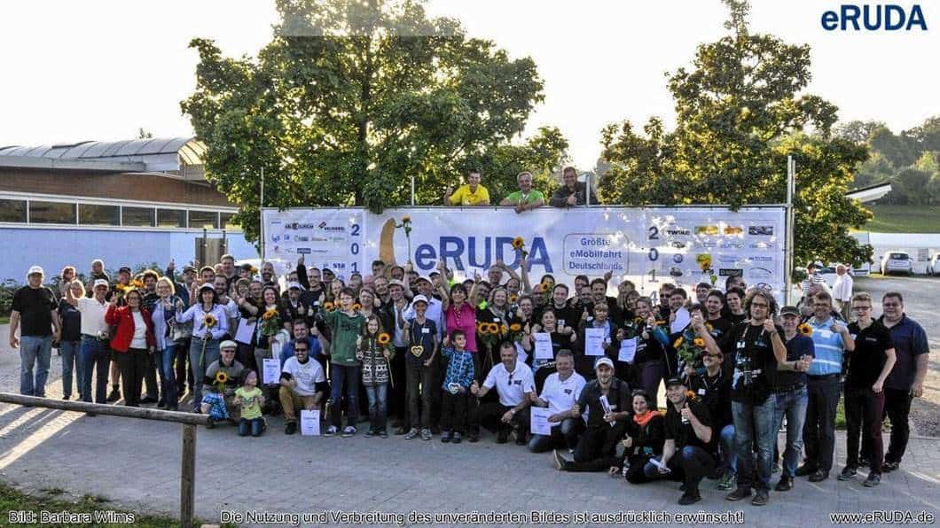 Rundfahrt für E-Fahrzeuge eRUDA 2014 mit Rekordbeteiligung