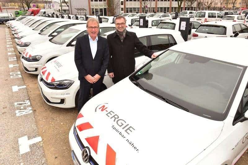 Energieversorger N-ERGIE flottet 67 VW e-Golf ein