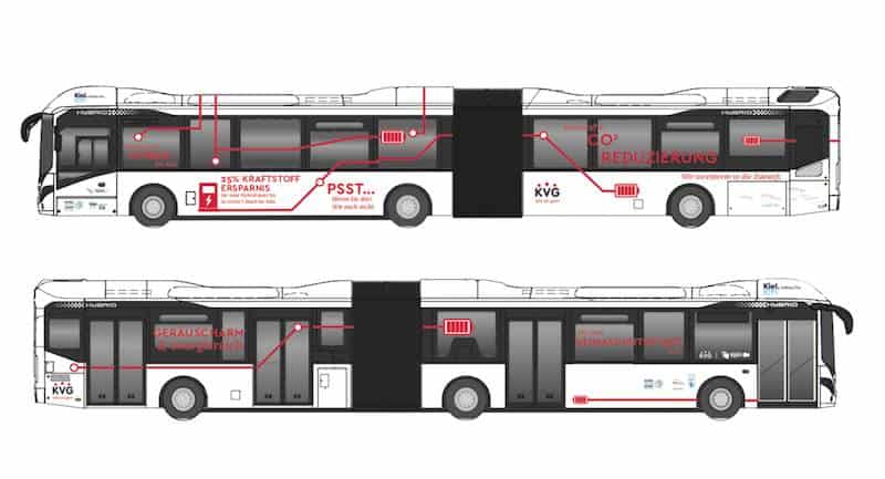 Zehn neue Hybrid-Gelenkbusse für Kiel
