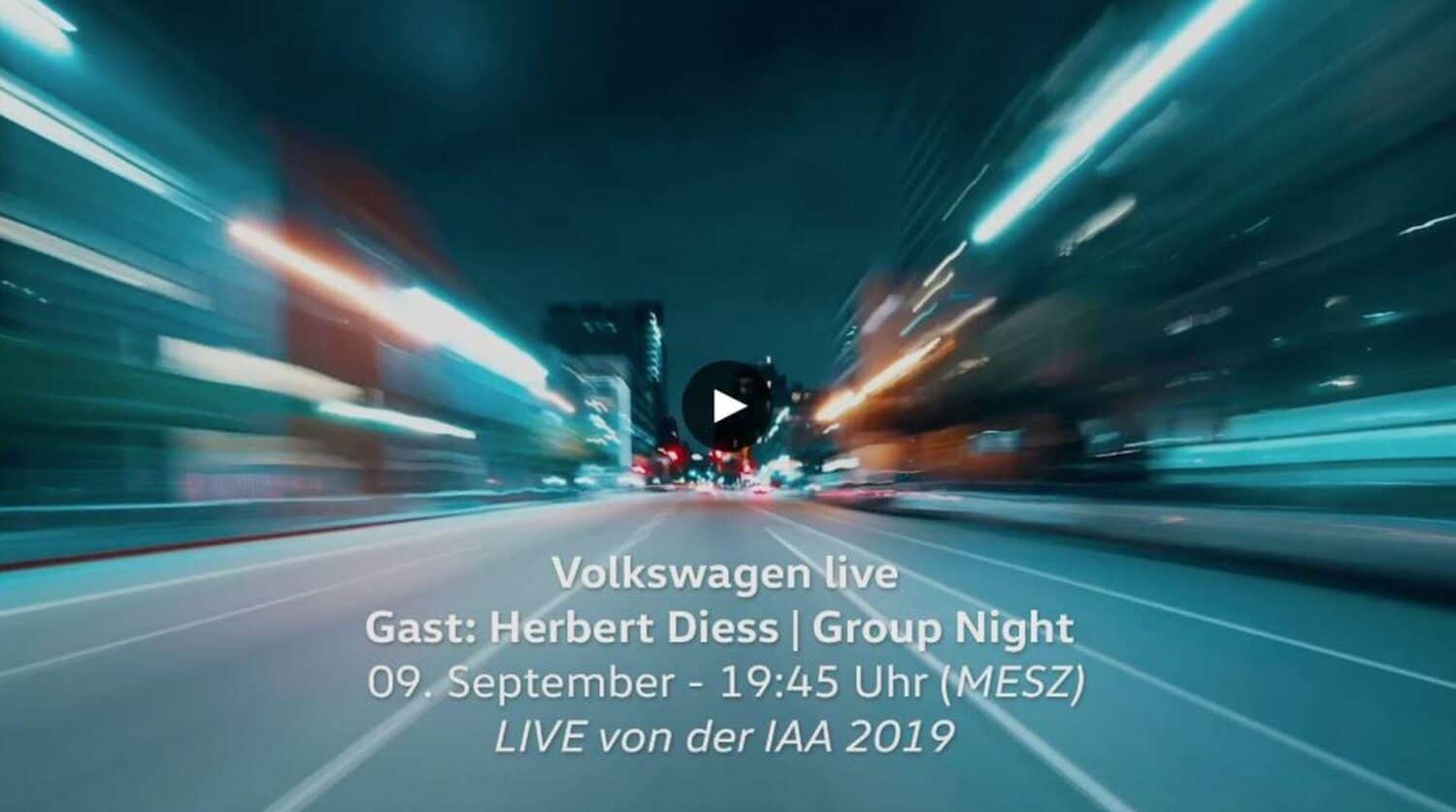 Weltpremiere des VW ID.3 im Livestream von der Volkswagen Group Night