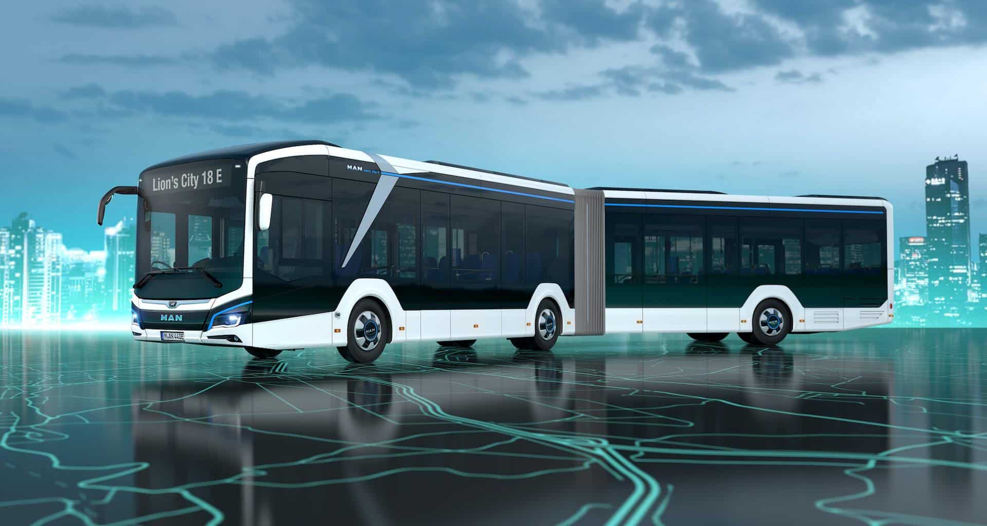 Elektro-Gelenkbus MAN Lion’s City 18 E feiert Verkaufsstart und Premiere