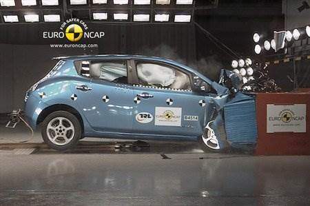 Höchstwertung für Nissan Leaf bei Euro NCAP-Crashtest