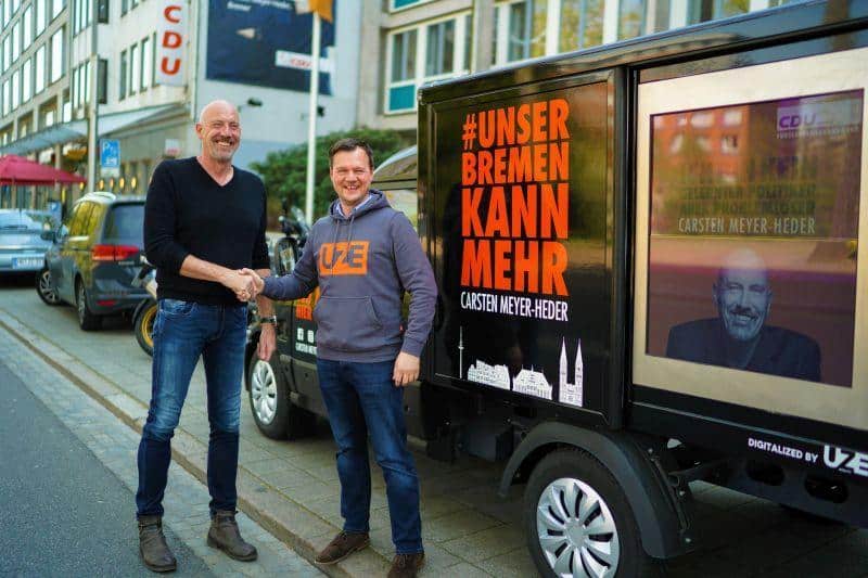 Cover Image for CDU Bremen setzt auf mobile Werbung mit UZE-Mobility Transporter