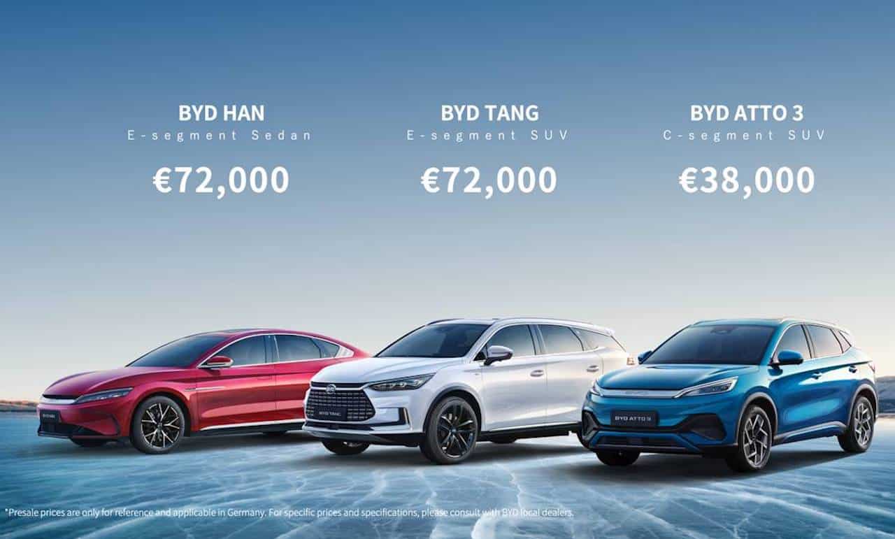 BYD bringt drei Elektro-Modelle ab 38.000 Euro nach Europa