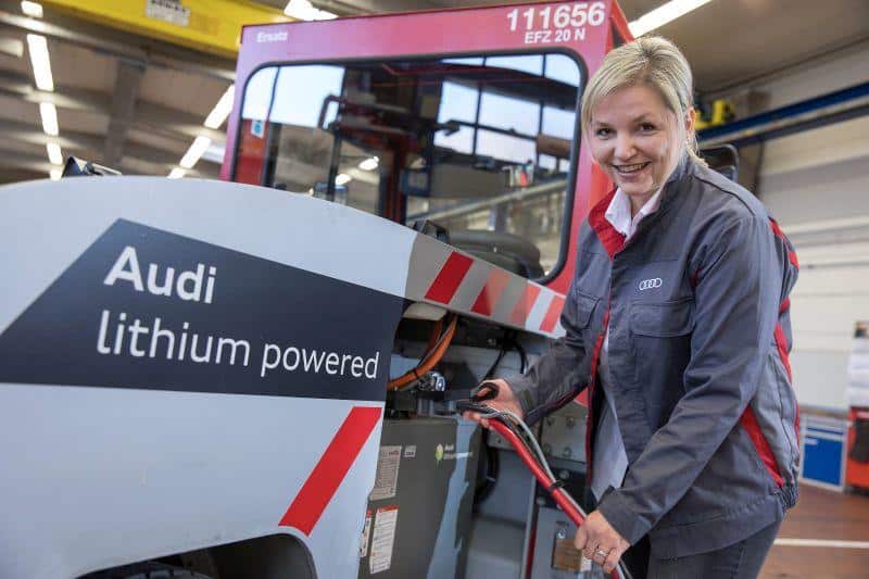 Audi verwendet gebrauchte Lithium-Ionen-Batterien in Flurförderfahrzeugen (1)