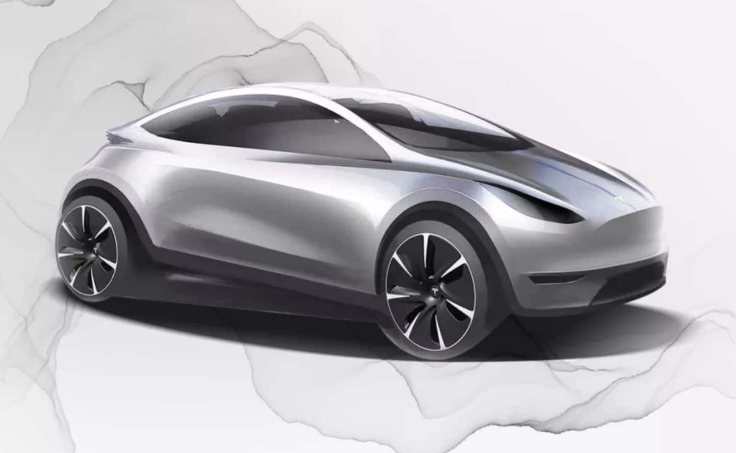 Tesla Konzeptzeichnung zeigt kompaktes E-Autos, kleiner als Model 3