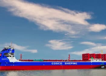 Cosco-Elektro-Containerschiff